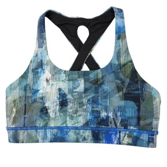 LULULEMON Time To Sweat Bra Size 6 Sun Dazed Multi Blue - Picture 3 of 6